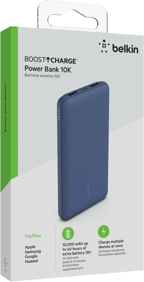 Внешний аккумулятор Belkin + кабель USB-A - USB-C, 10000мАч, синий Вид№3