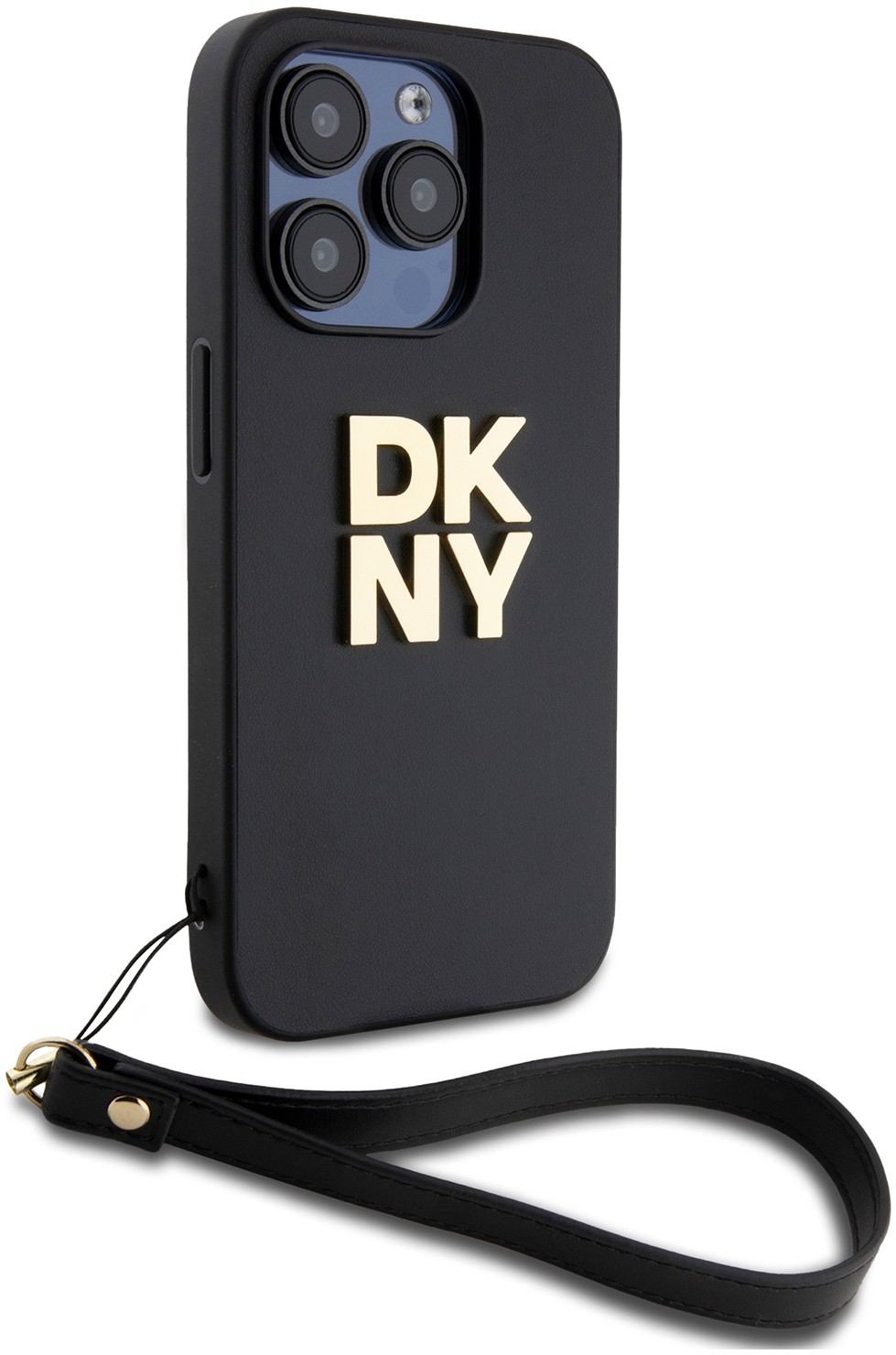 DKNY Чехол Stack с ремешком для iPhone 15 Pro, черный