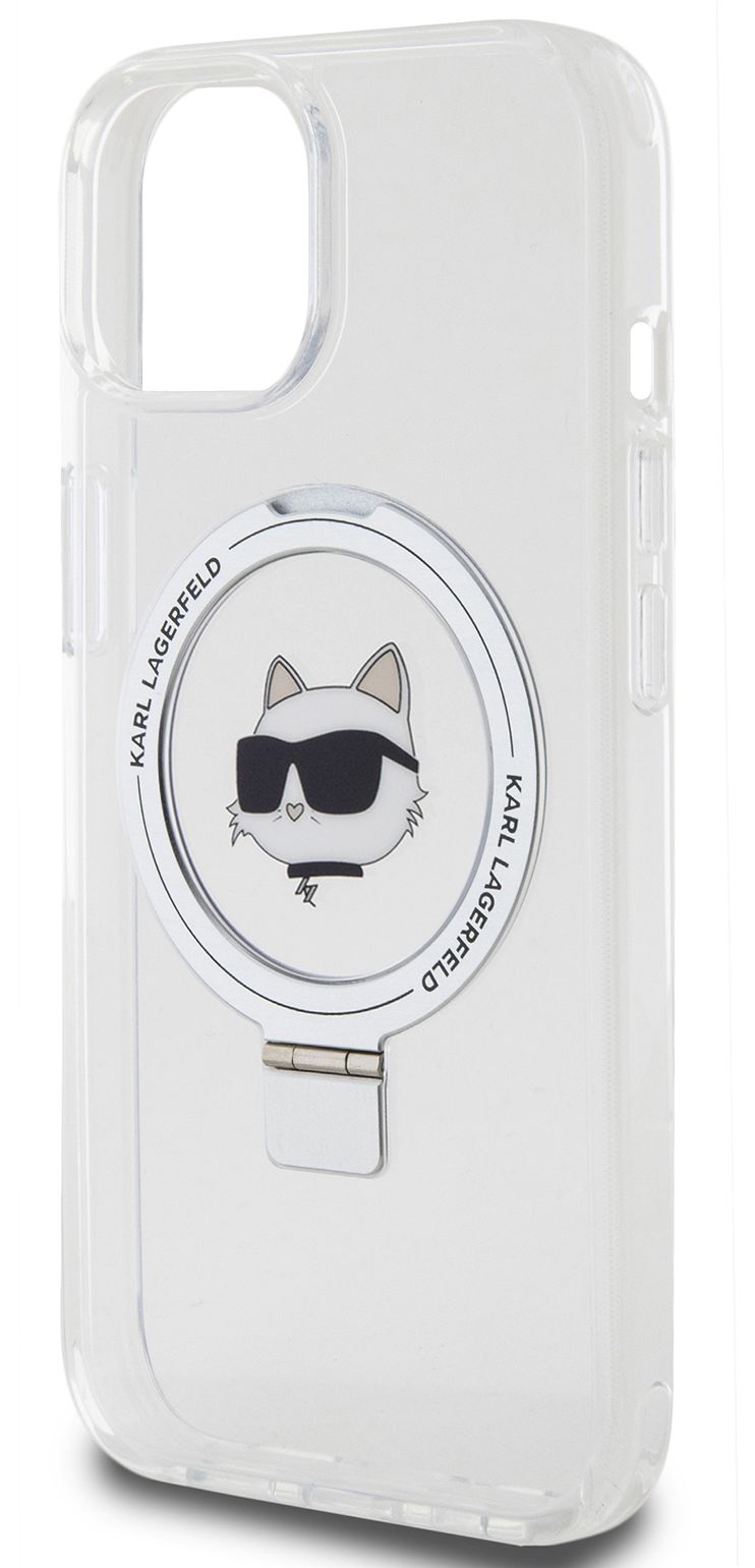 Бренд Чехол Karl Lagerfeld NFT Choupette Ring для iPhone 15 MagSafe, белый