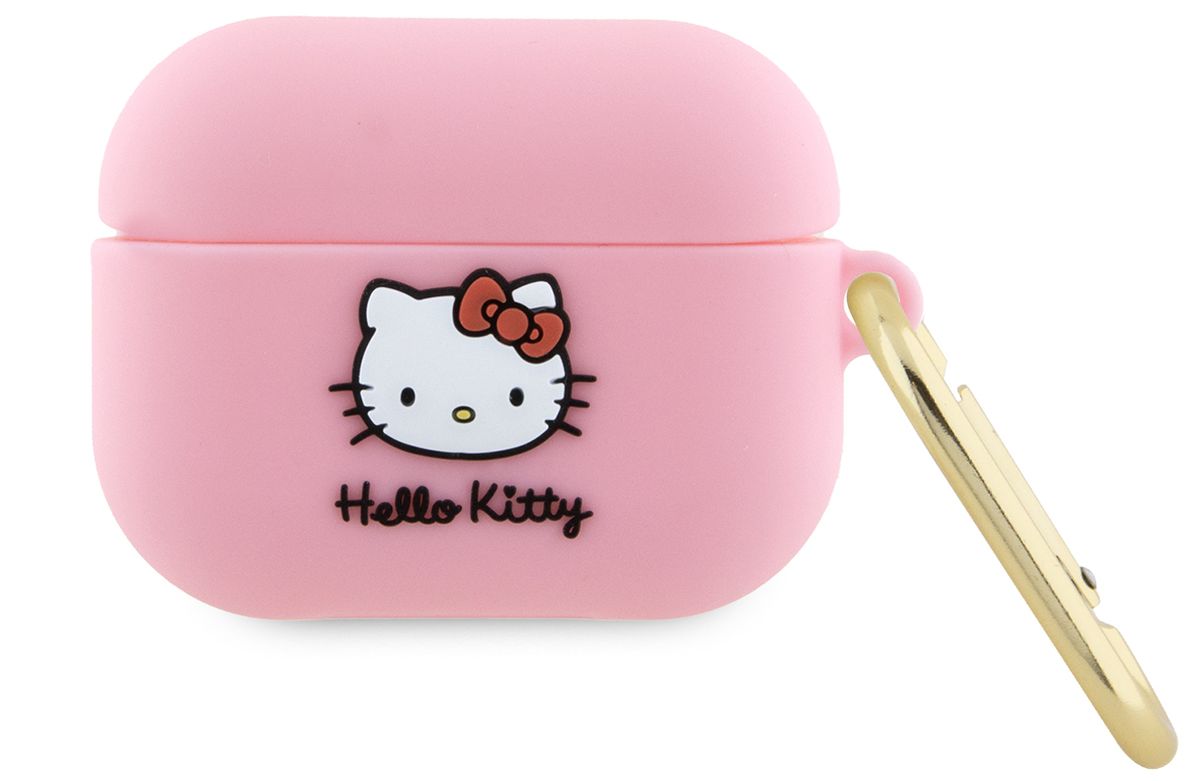 Бренд Чехол Hello Kitty 3D Head для Airpods Pro, розовый