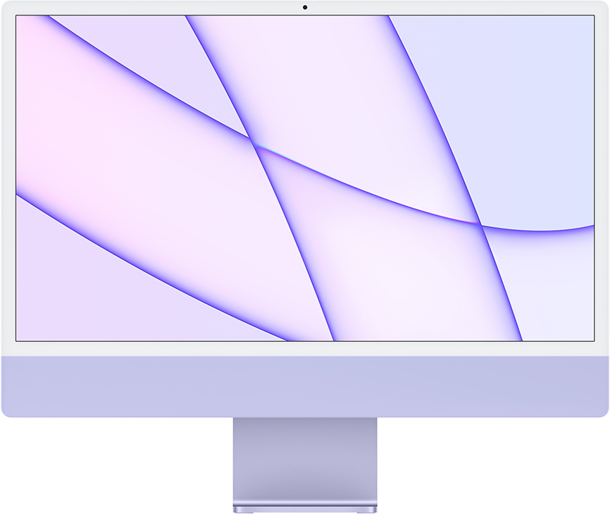 iMac 24" Retina 4,5K, (M1 8C CPU, 8C GPU), 8 ГБ, 256 ГБ SSD, фиолетовый