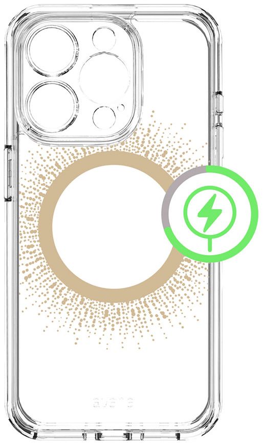 

Чехол Avana AURA для iPhone 15 Pro MagSafe, прозрачный/золотой