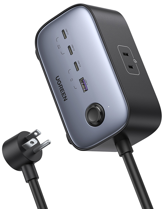 

UGREEN Сетевое зарядное устройство CD270 USB-A + 3хUSB-C, 100 Вт, серый космос