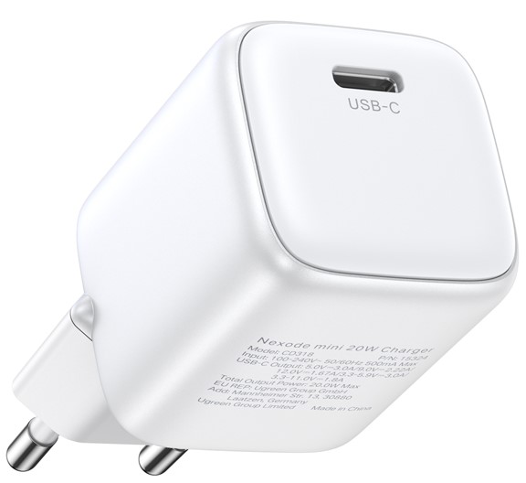 Купить Сетевое зарядное устройство UGREEN CD318 USB-C, PD, 20 Вт, белый ...