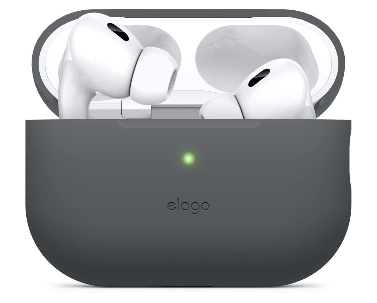 

Чехол Elago Silicone для AirPods Pro 2, силикон, темно-серый, Чехол Silicone для AirPods Pro 2, силикон, темно-серый