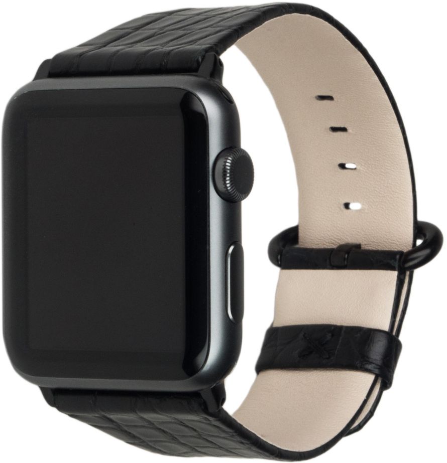 

Marcel Robert Ремешок для Apple Watch 42/44 мм, аллигатор, черный