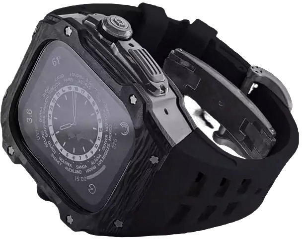 Чехол Caviar Case Advantage для Apple Watch Ultra 49 мм, карбон, черный Фото-3