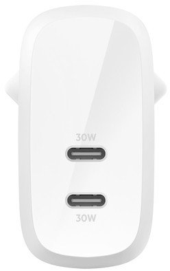 Сетевое зарядное устройство Belkin Wall Charger 2 USB-C, 60 Вт, белый WCB010vfWH - фото 4