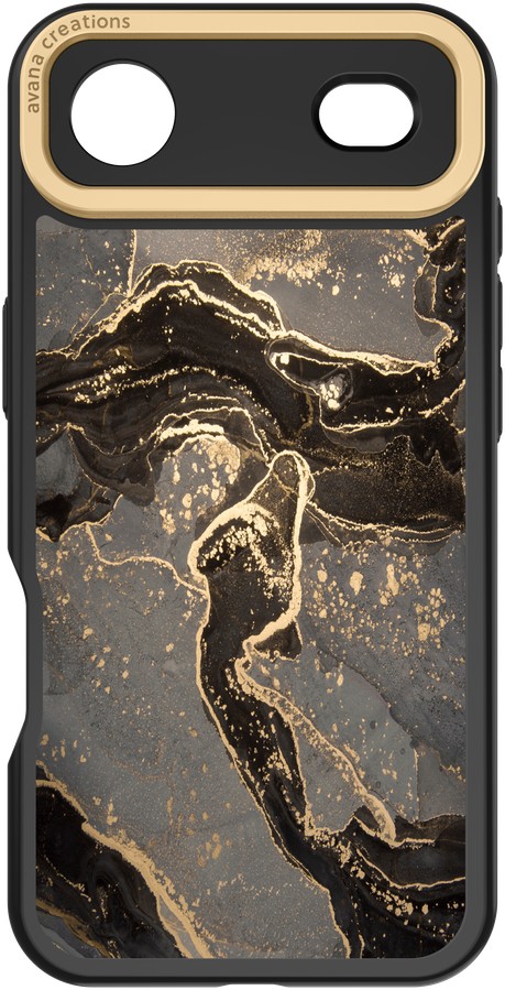 

Чехол Avana Marbly MagSafe для iPhone Air, полуночное золото, Черный, Чехол Avana Marbly MagSafe для iPhone Air, полуночное золото