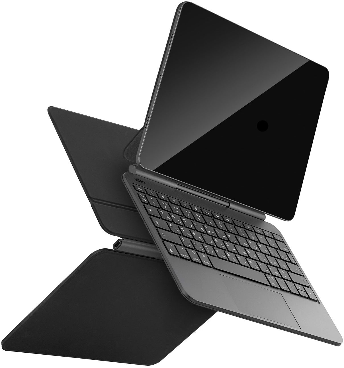 

Чехол-клавиатура uBear FlexKey для iPad Pro 11" (2024/2025), черный, Чехол-клавиатура FlexKey для iPad Pro 11" (2024/2025), черный