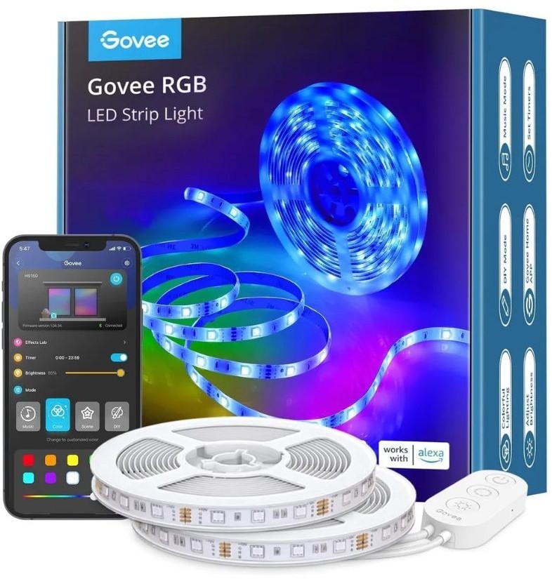 Лента светодиодная Govee Smart Wi-Fi RGB, 10 м, белый