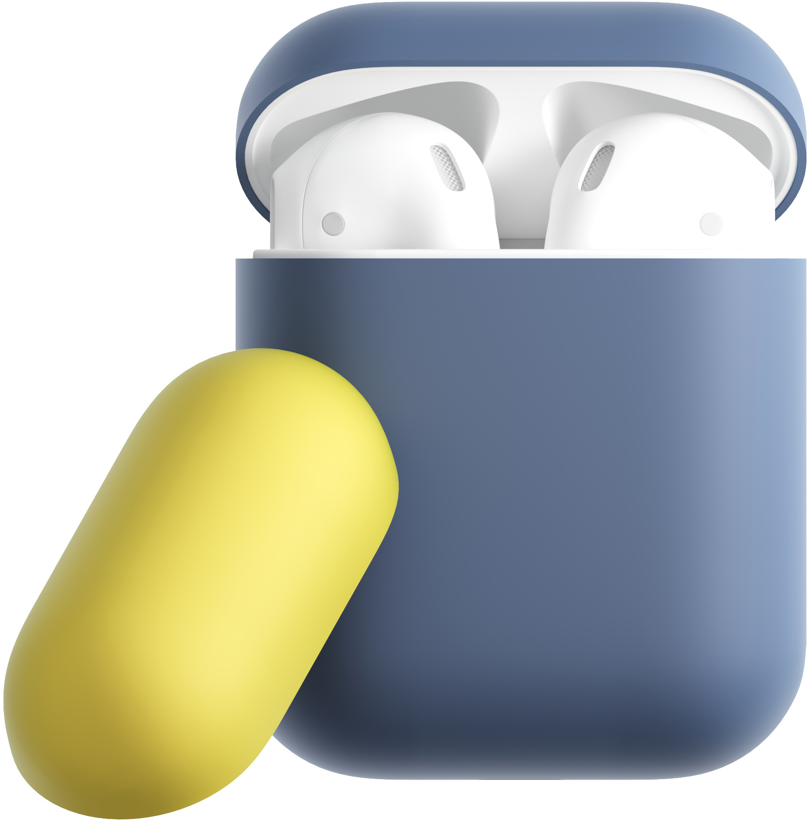 

Чехол moonfish для футляра AirPods, силиконовый, синий+желтый, Чехол для футляра AirPods, силиконовый, синий+желтый