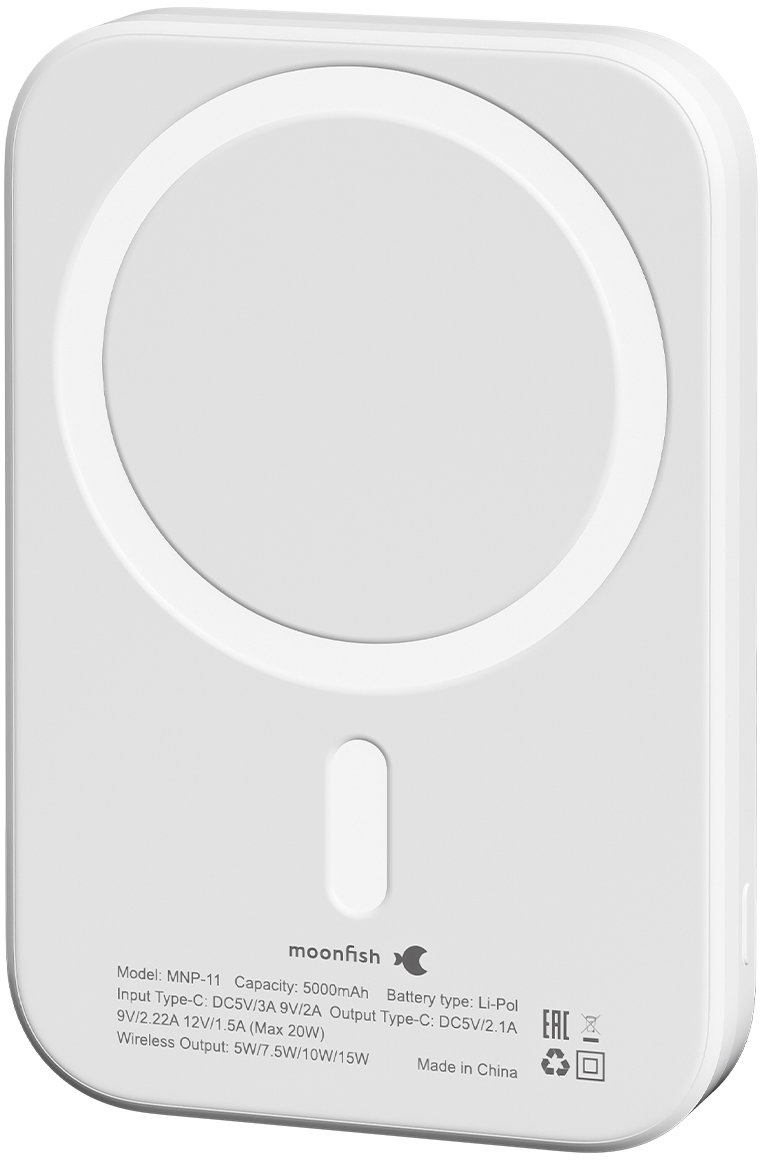 

Аккумулятор moonfish MNP-10 MagSafe, 5000mAh, белый, Аккумулятор MNP-10 MagSafe, 5000mAh, белый