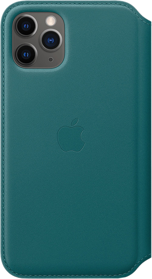 Чехол для iPhone 11 Pro Folio, кожа, «зелёный павлин»