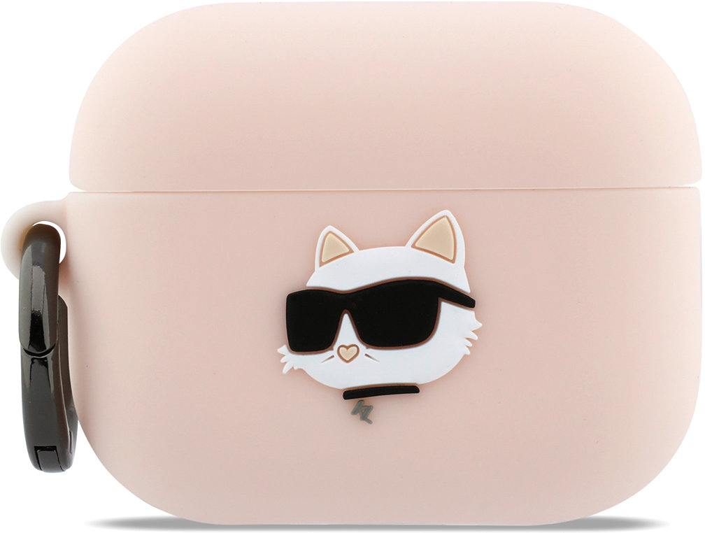 Чехол Karl Lagerfeld для Airpods Pro 3 NFT 3D Choupette, силикон, розовый