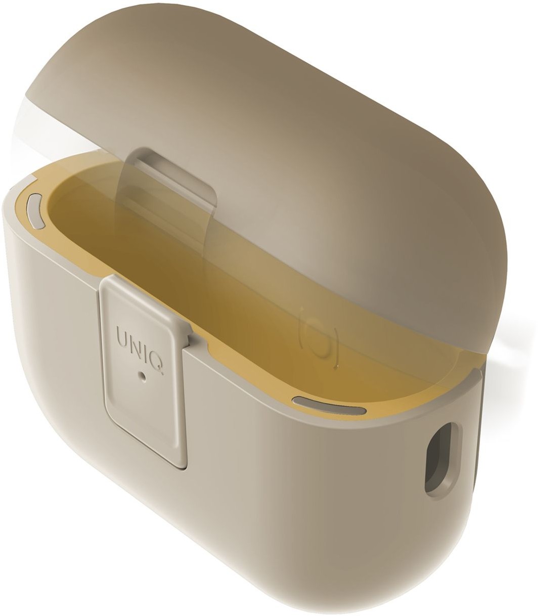 

Чехол Uniq Clyde для AirPods Pro 2, бежевый+желтый, Чехол Clyde для AirPods Pro 2, бежевый+желтый