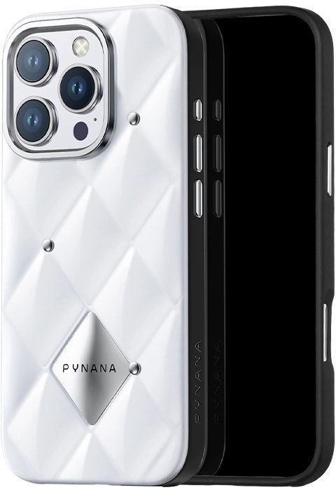 Чехол PYNANA Metal Diamond Series для iPhone 16 Pro Max, белый Фото-3