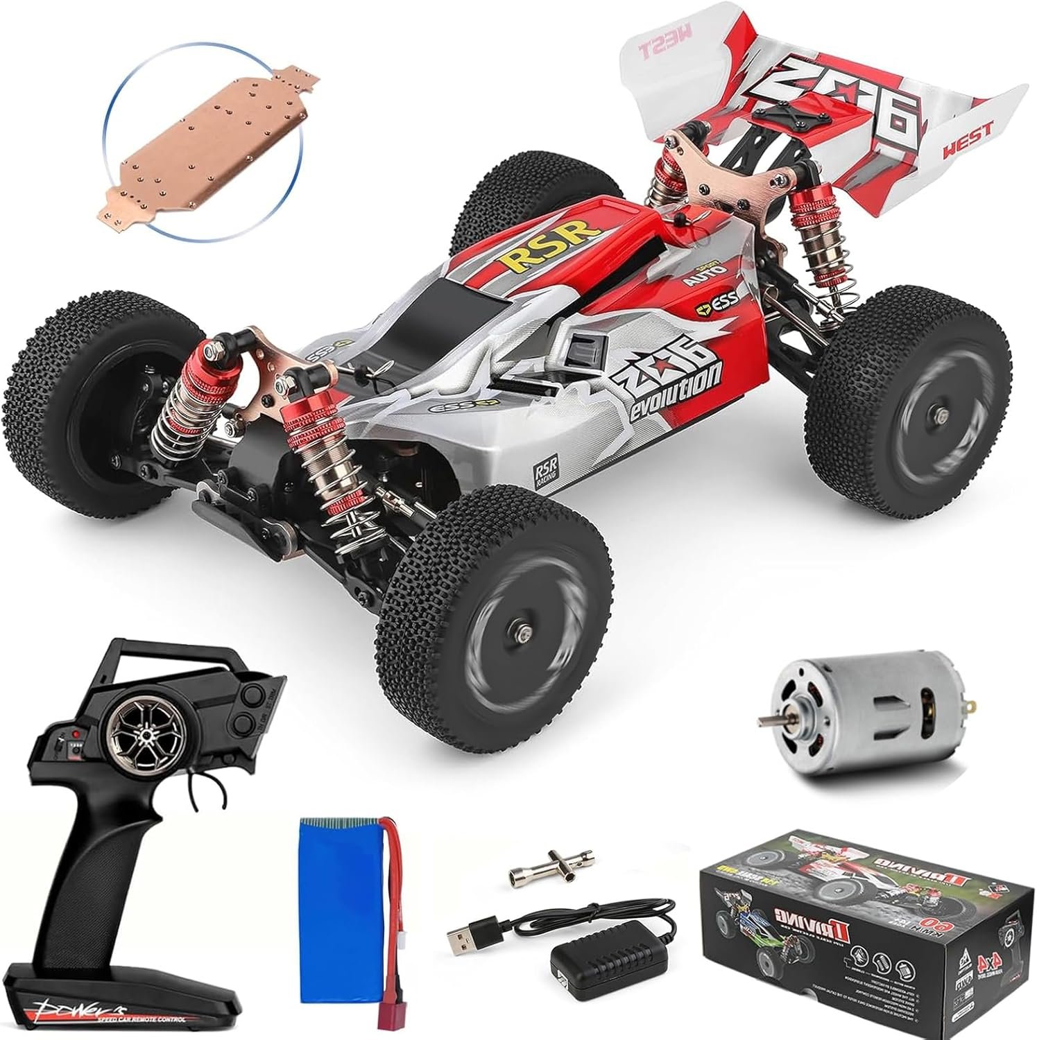 Машина на радиоуправлении Wltoys 144001 RC,масштаб 1:14, красный