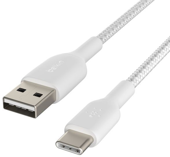 Кабель Belkin BoostCharge Braided USB-A - USB-C, 2 м, нейлон, белый Вид№2