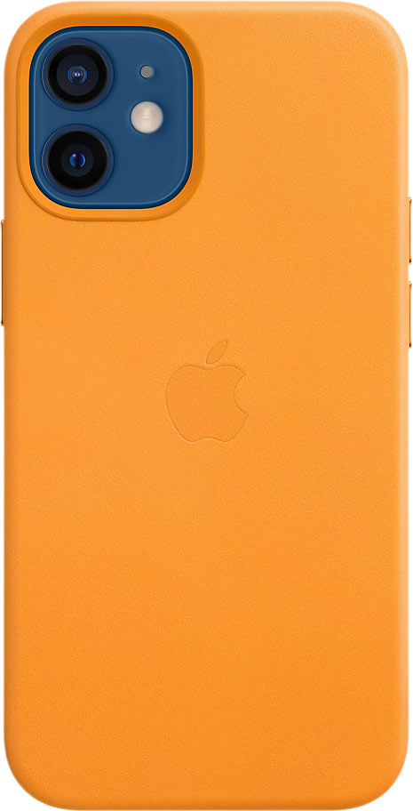 Чехол MagSafe для iPhone 12 mini, кожа, «золотой апельсин»