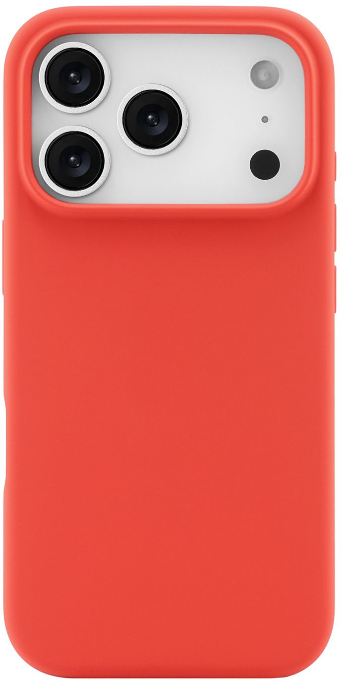 

Чехол moonfish MagSafe для iPhone 17 Pro, силикон, soft-touch, красно-оранжевый, Красный, Чехол MagSafe для iPhone 17 Pro, силикон, soft-touch, красно-оранжевый