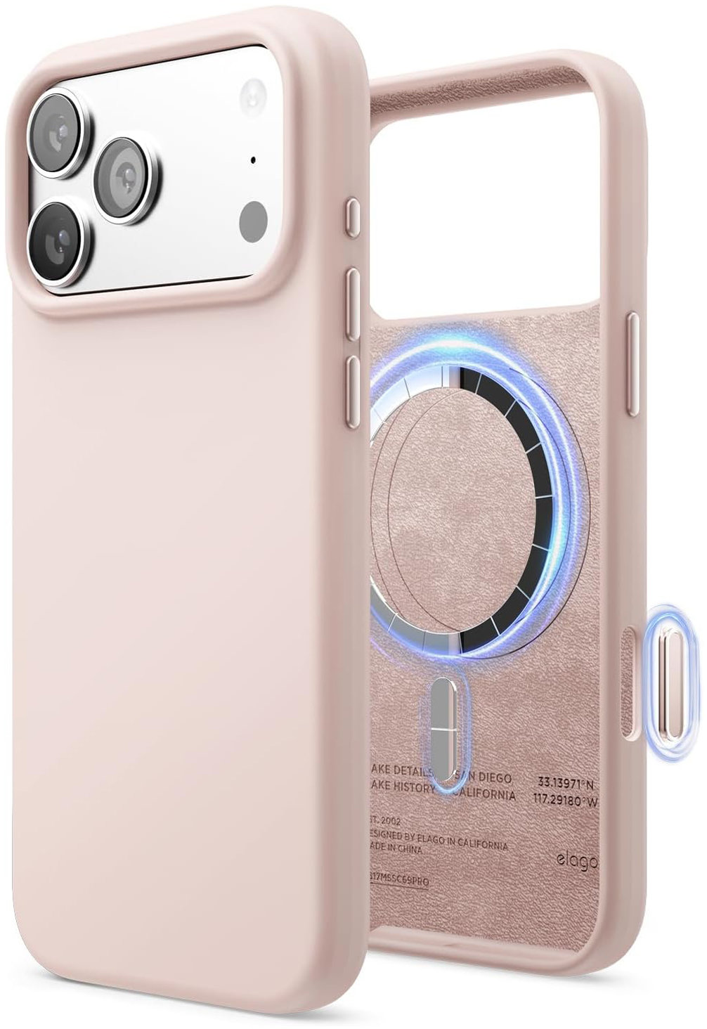 

Чехол Elago Magnetic Light Pink для iPhone 17 Pro Max, MagSafe, силикон, светло-розовый, Чехол Magnetic Light Pink для iPhone 17 Pro Max, MagSafe, силикон, светло-розовый