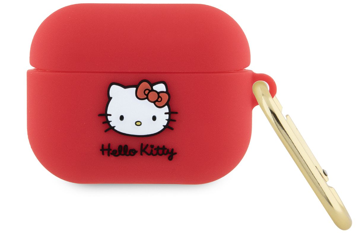 Бренд Чехол Hello Kitty 3D Head для Airpods Pro, фуксия