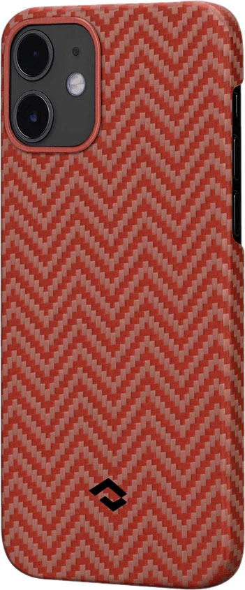 

Pitaka Чехол MagEZ Case для iPhone 12 mini, кевлар, красно-оранжевый