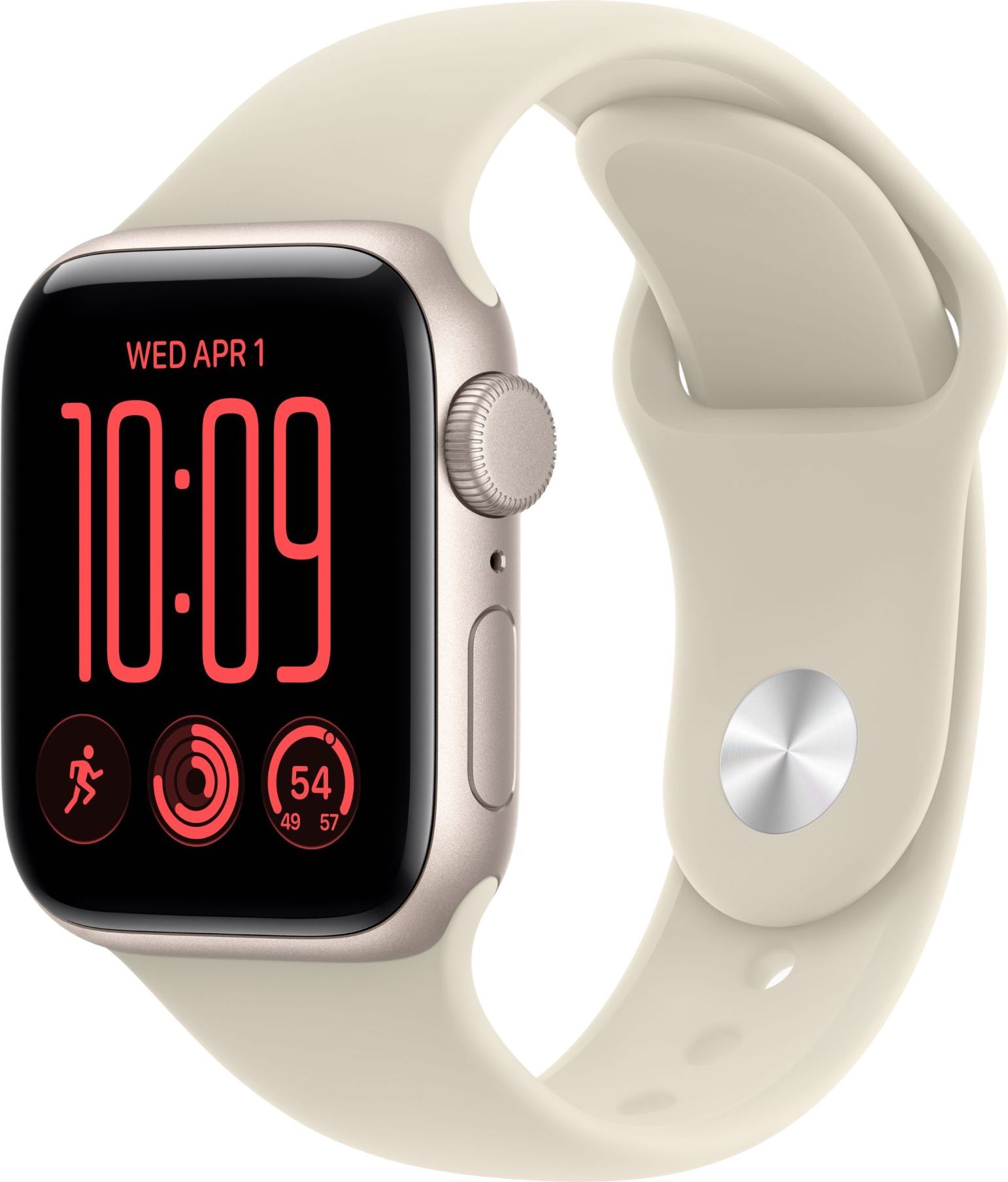 Умные часы Apple Watch SE 3 (2026), 44 mm, Starlight Aluminum Sand Sport Band M/L