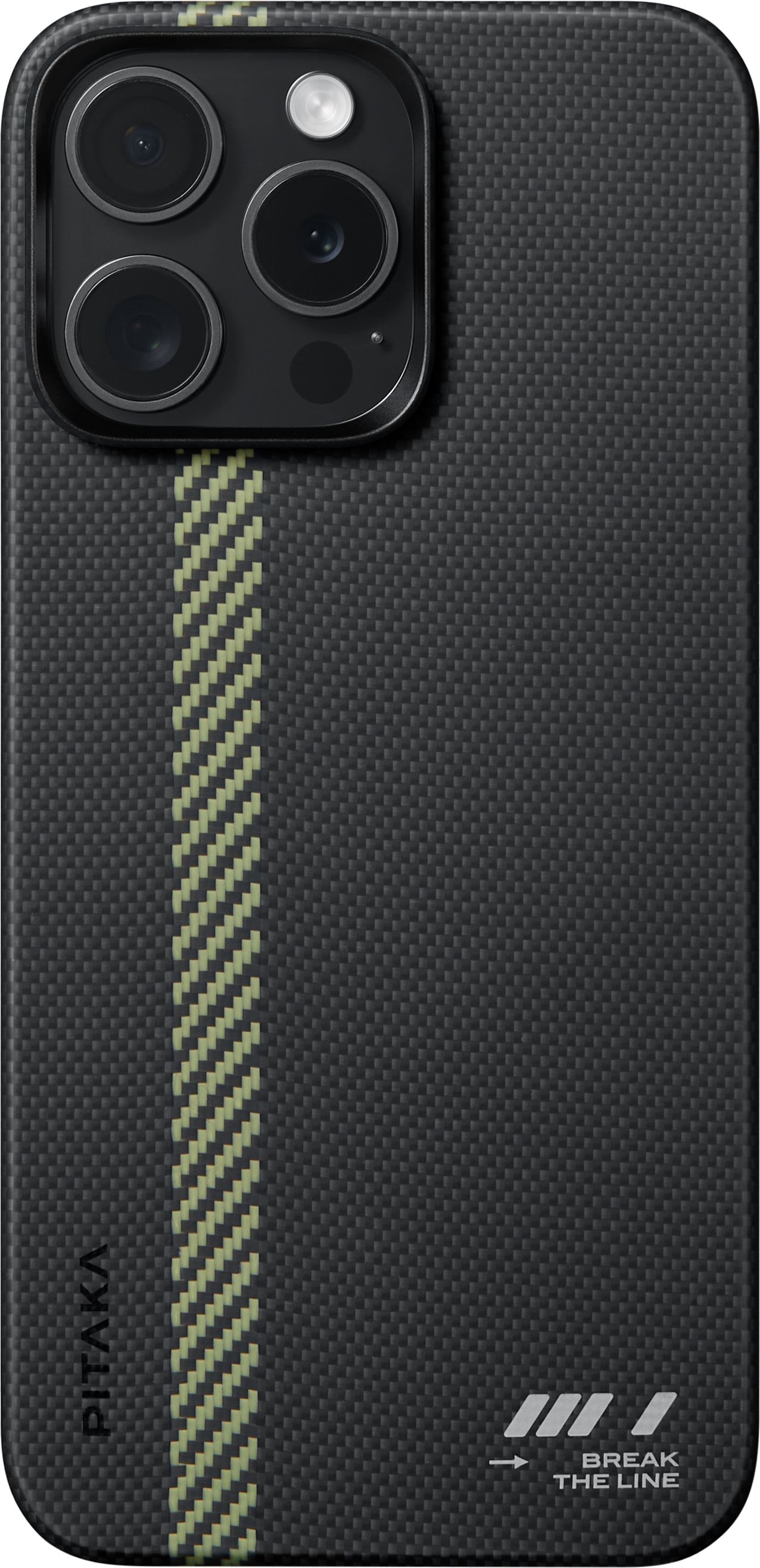 Pitaka Чехол Fusion Break the Line MagEZ Case 5 для iPhone 15 Pro, кевлар, черный