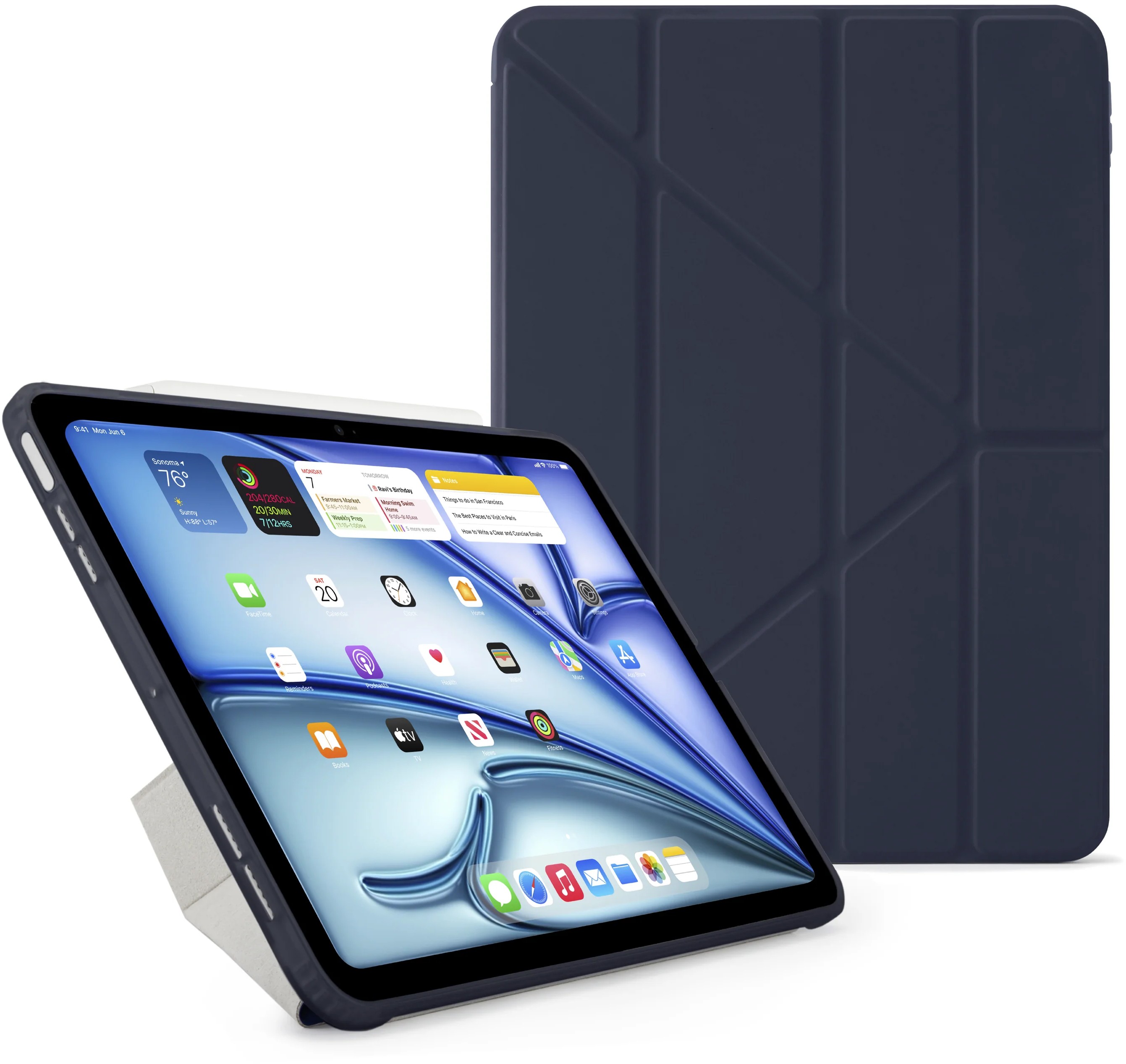 Pipetto Чехол для iPad Air 13 (2024) Origami No1 Case, темно-синий