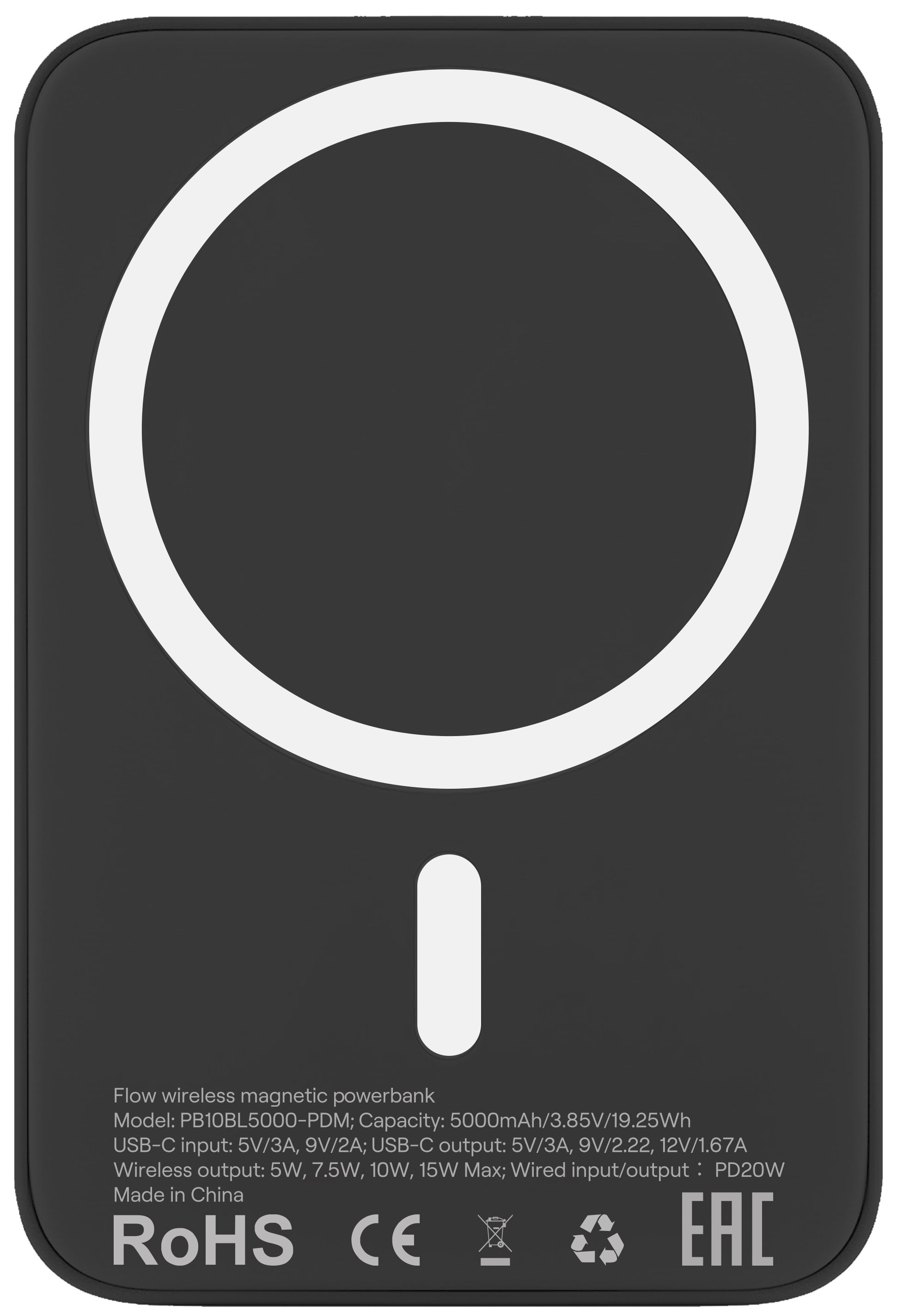 

Внешний аккумулятор uBear Flow MagSafe, 5000 мАч, черный, Внешний аккумулятор Flow MagSafe, 5000 мАч, черный