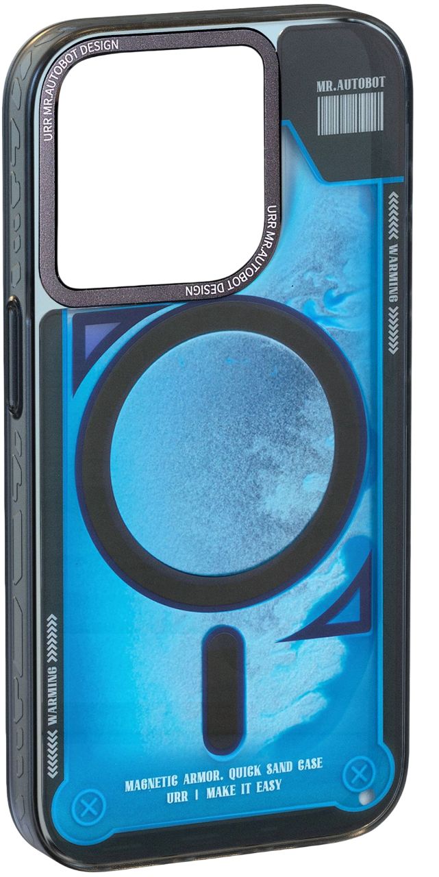 

Чехол URR Overflowing Sands MagSafe для iPhone 16 Pro Max, синий, Чехол Overflowing Sands MagSafe для iPhone 16 Pro Max, синий