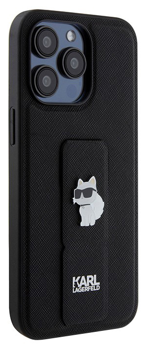 Чехол Karl Lagerfeld Saffiano GripStand Choupette для iPhone 15 Pro, черный Фото-3