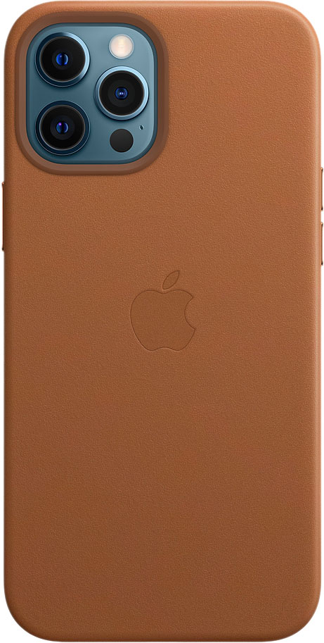 Чехол MagSafe для iPhone 12 Pro Max, кожа, золотисто-коричневый
