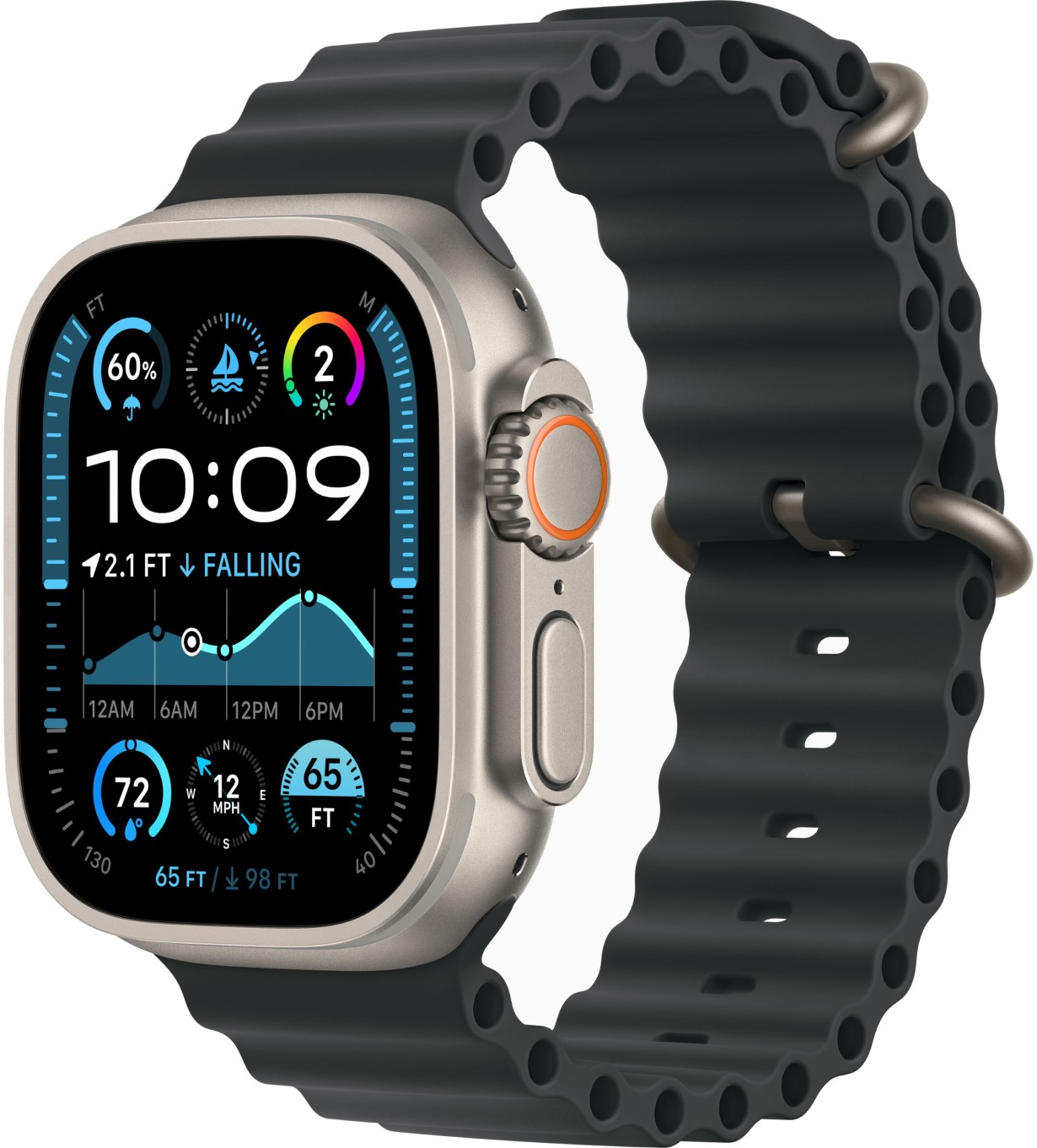 

Apple Watch Ultra 2 GPS + Cellular, 49 мм, корпус из бежевого титана, ремешок Ocean черного цвета, Черный, Watch Ultra 2 GPS + Cellular, 49 мм, корпус из бежевого титана, ремешок Ocean черного цвета