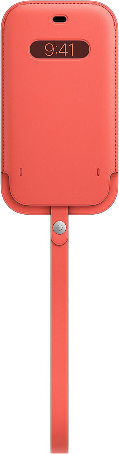 Чехол-конверт MagSafe для iPhone 12/12 Pro, кожа, «розовый цитрус»