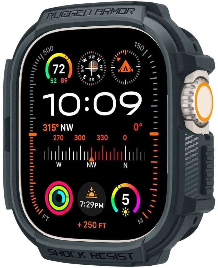 Spigen Чехол Rugged Armor для Apple Watch Ultra, 49 мм, зеленый