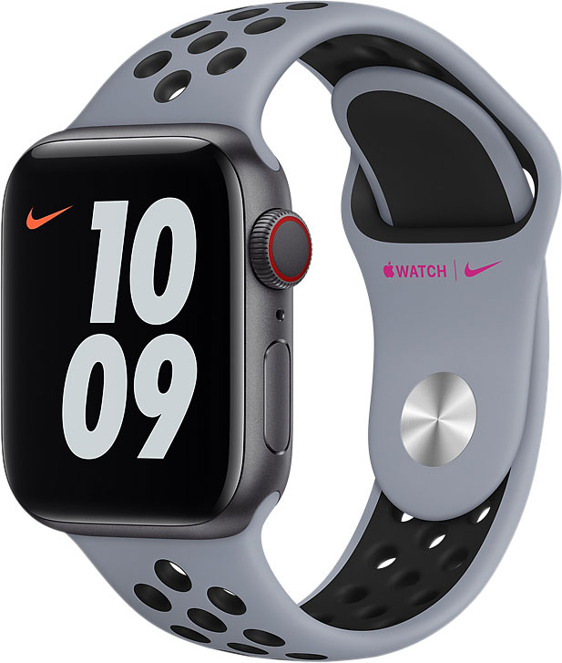 Спортивный ремешок для Apple Watch 40 мм, «дымчатый серый/чёрный»
