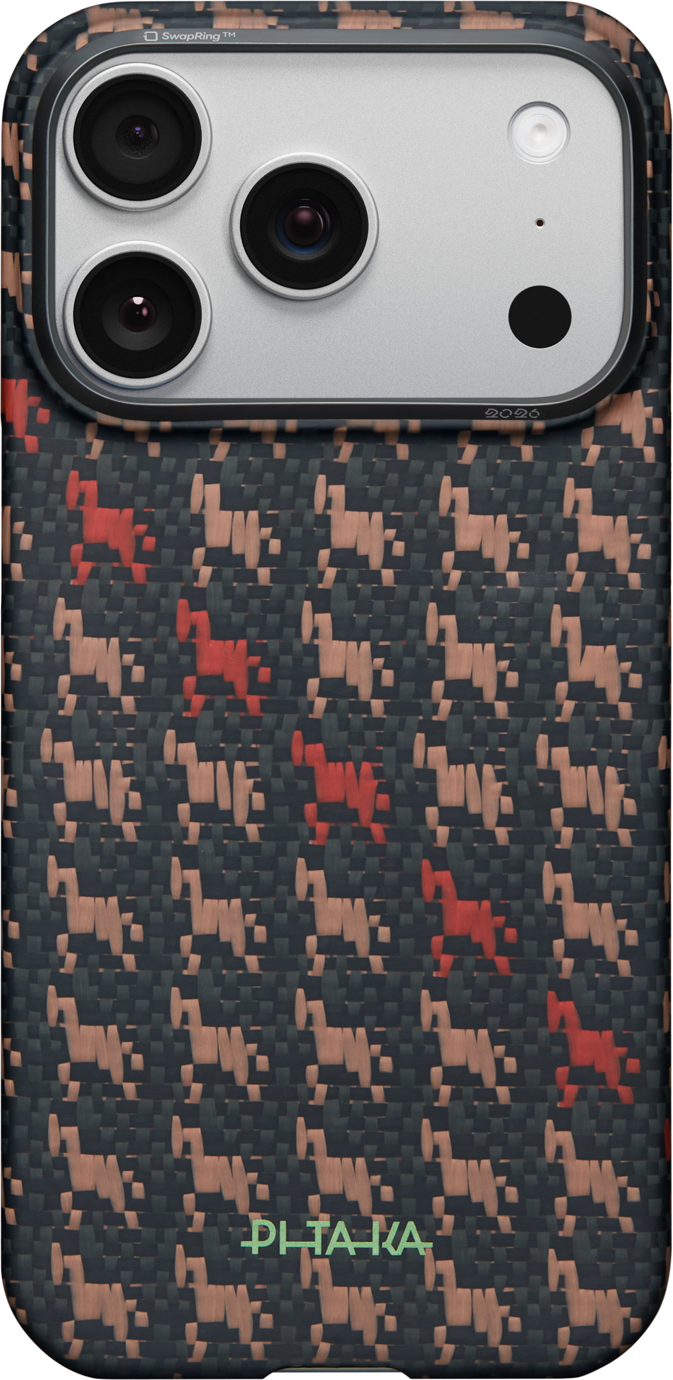 

Чехол Pitaka Happiness Rides Edge Case для iPhone 17 Pro Max, черный, Чехол Happiness Rides Edge Case для iPhone 17 Pro Max, черный