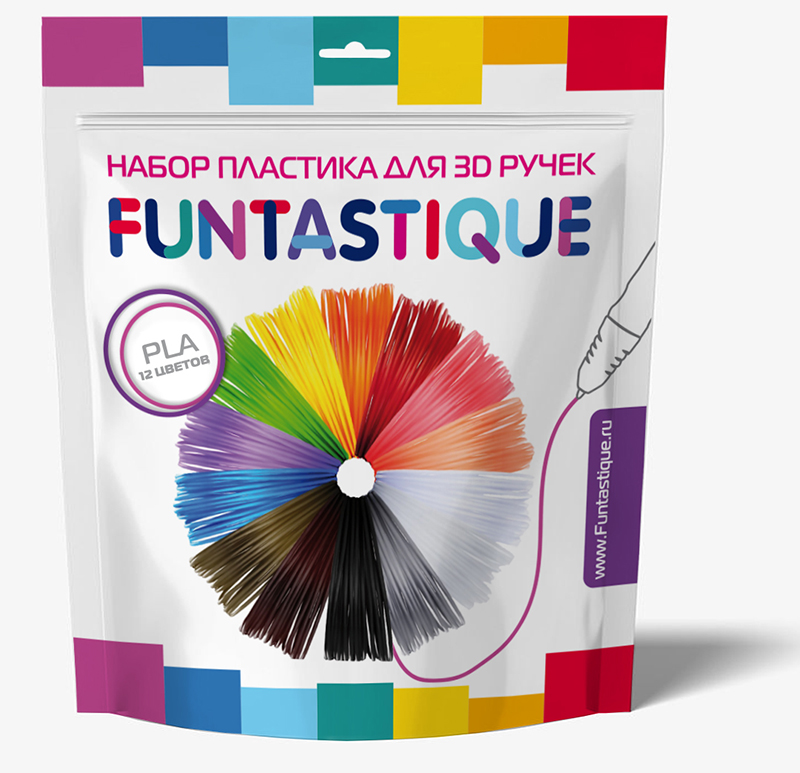 

Funtastique Набор : пластик для 3D-ручек, 12 цветов