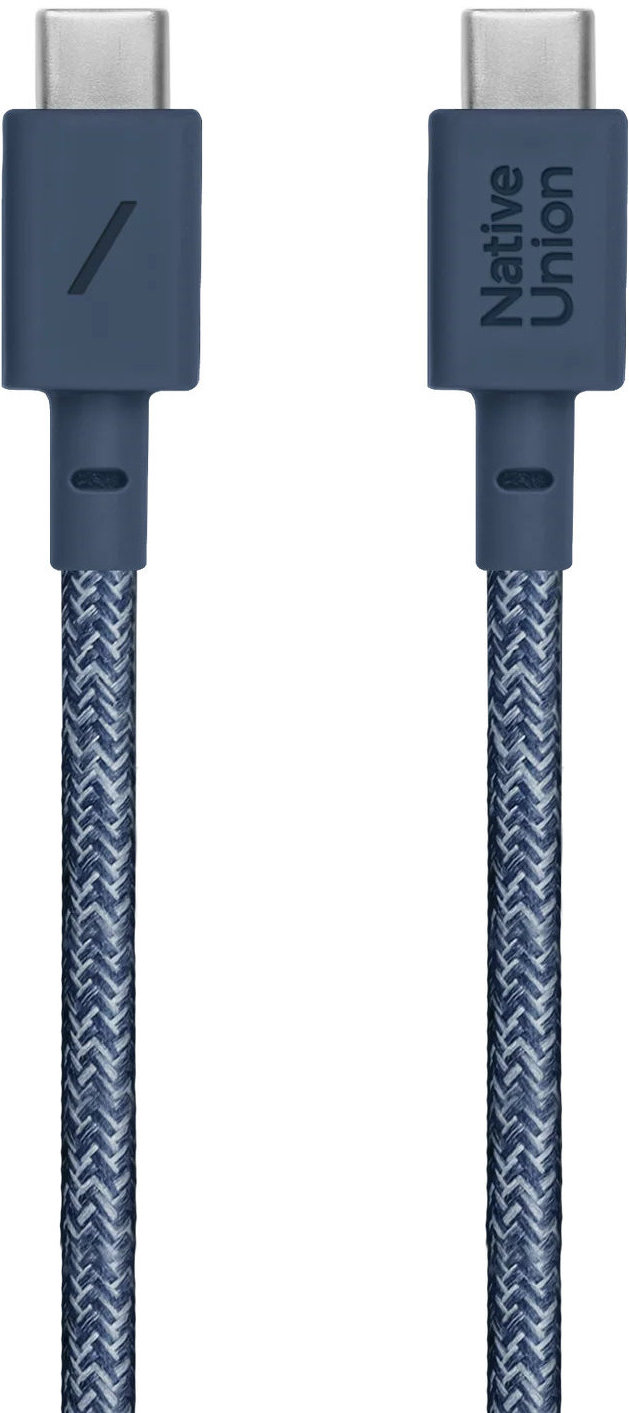 

Кабель Native Union Belt Cable USB-С - USB-С, 1.2 м, нейлон, синий, Кабель Belt Cable USB-С - USB-С, 1.2 м, нейлон, синий