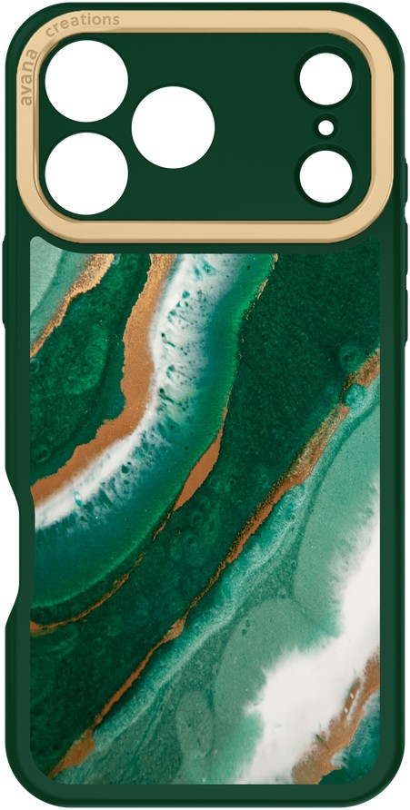 

Чехол Avana Marbly MagSafe для iPhone 17 Pro, изумрудный