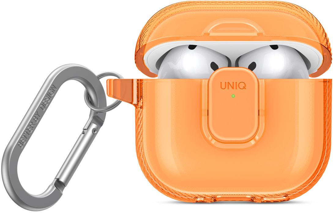 

Чехол Uniq Glase PRO TPU Lock case Golden Citrus для Airpods 4, оранжевый, Чехол Glase PRO TPU Lock case Golden Citrus для Airpods 4, оранжевый
