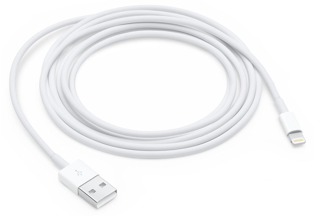 Кабель Apple Lightning/USB (2 м) MD819, цвет белый