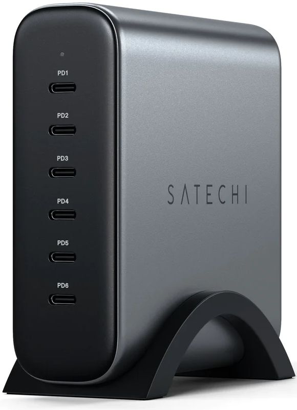 Сетевое зарядное устройство Satechi 6 USB-C, PD GaN Charger, 200 Вт, серый ST-C200GM-EU