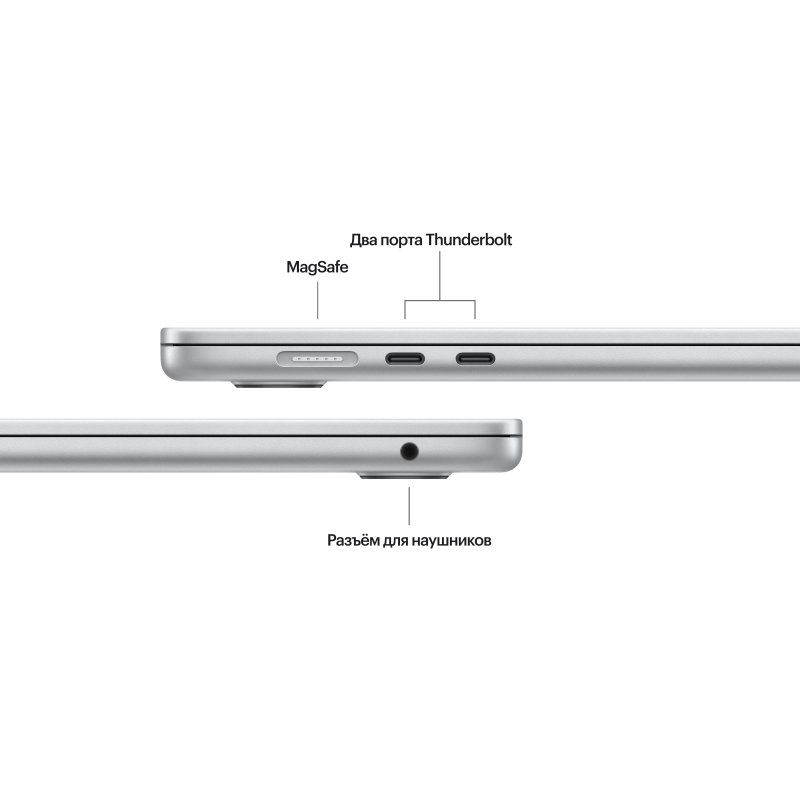 Apple MacBook Air 15" (M3, 8C CPU/10C GPU, 2024), 24 ГБ, 1 ТБ SSD, серебристый Фото-5
