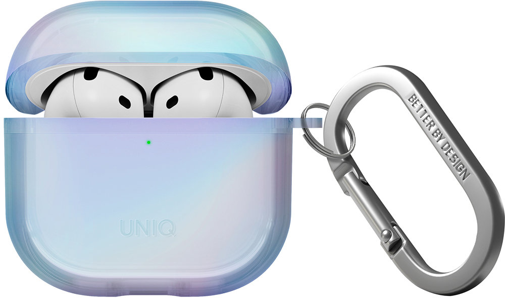 

Чехол Uniq Iridescia (holographic) Eclipse Blue для AirPods 4, синий, Чехол Iridescia (holographic) Eclipse Blue для AirPods 4, синий