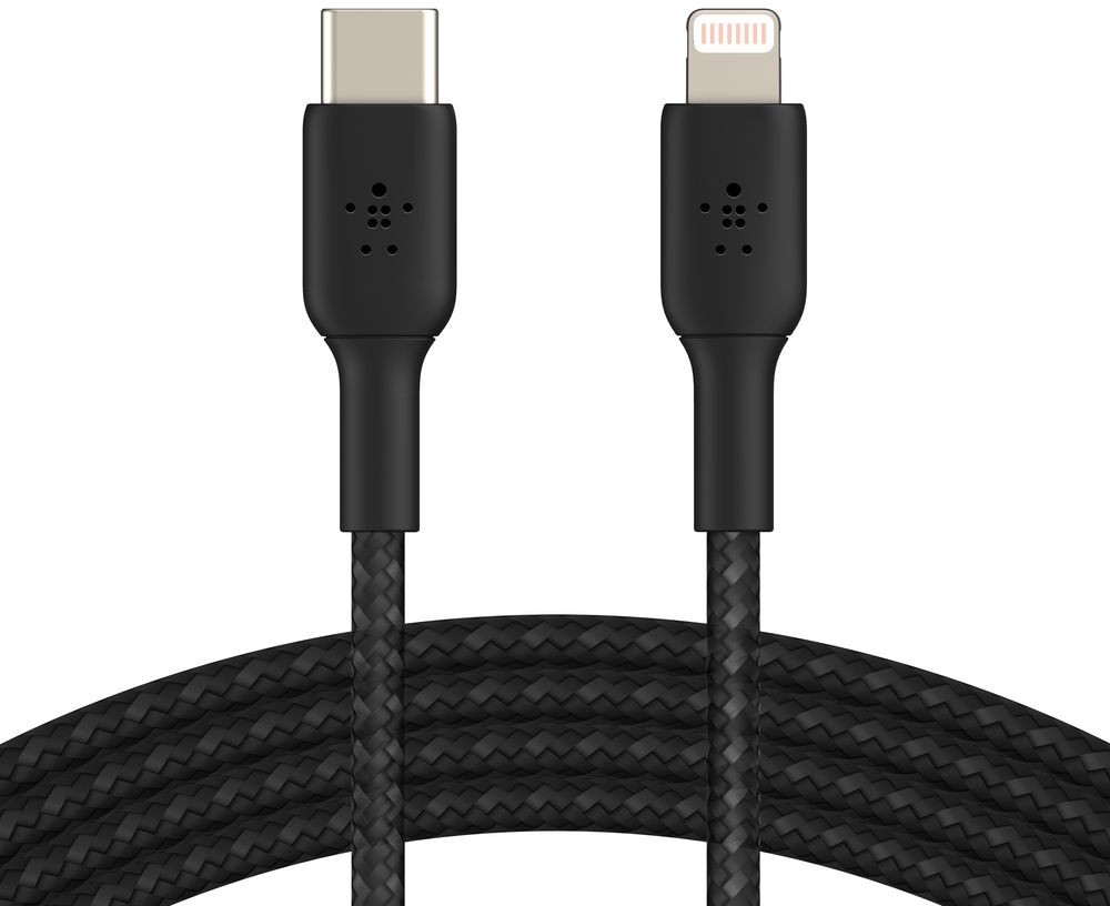 Кабель Belkin BoostCharge Braided USB-C - Lightning, 2 м, нейлон, черный