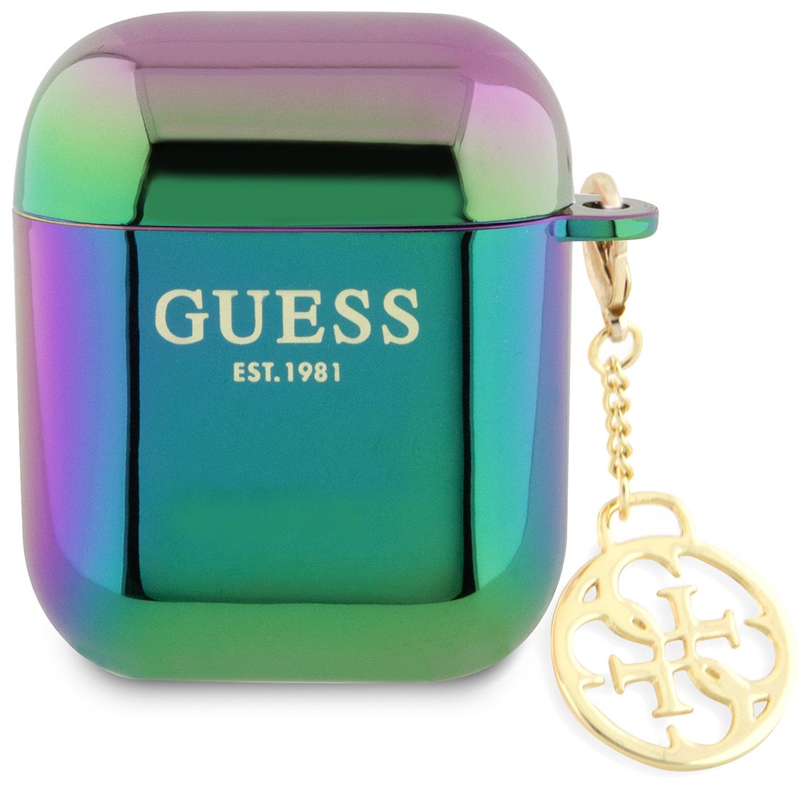 Бренд Чехол Guess Iridescent Charm для Airpods 1/2, черный